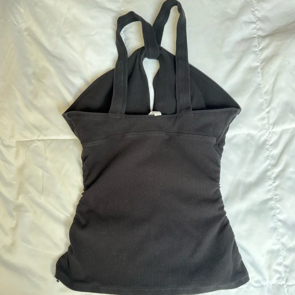 Free People Ribbed Ruched Halter Tank Top